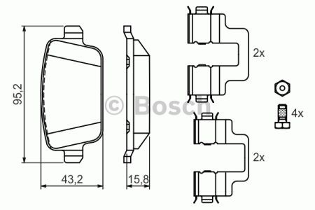 Задні гальмівні колодки 0986494214 BOSCH