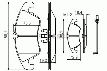 Передні гальмівні колодки 0986494259 BOSCH