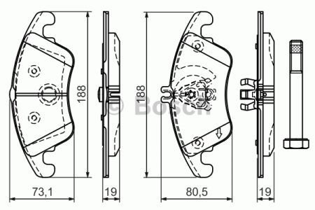 Колодки гальмівні дискові комплект 0986494263 BOSCH