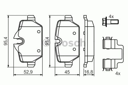Комплект задніх колодок 0986494269 BOSCH