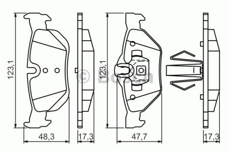 Комплект задніх колодок 0986494272 BOSCH