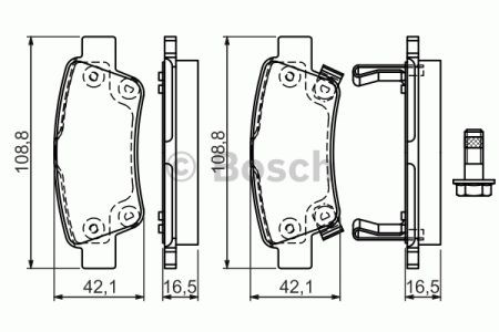Колодки на гальмо задній дисковий 0986494329 BOSCH