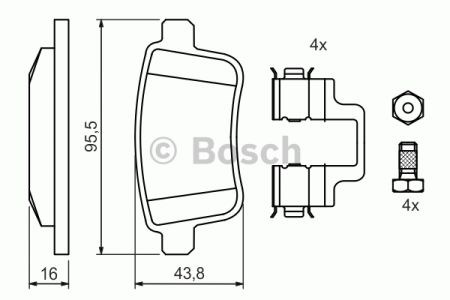 Задні колодки 0986494331 BOSCH