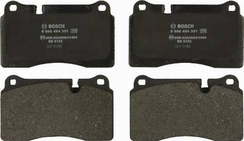 Тормозні колодки 0986494351 BOSCH