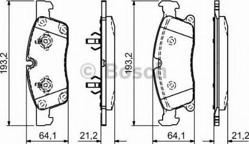 Колодки гальмівні дискові комплект 0986494672 BOSCH