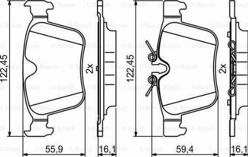 Задні гальмівні колодки 0986494819 BOSCH