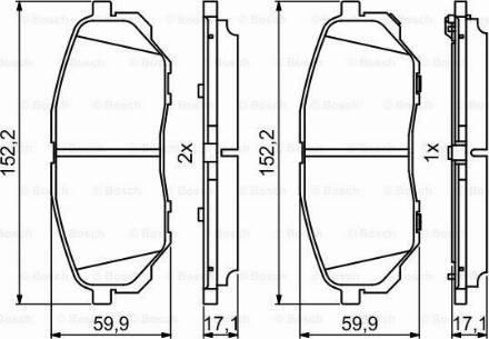 Колодки гальмівні дискові комплект 0986494827 BOSCH