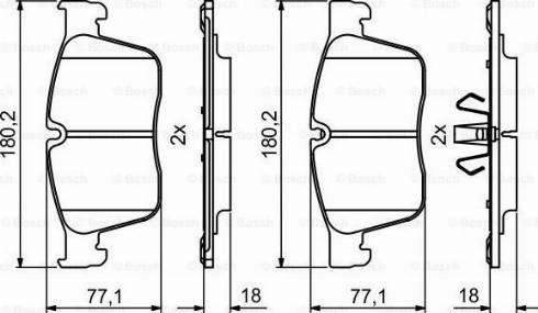 Передні гальмівні колодки 0986494829 BOSCH