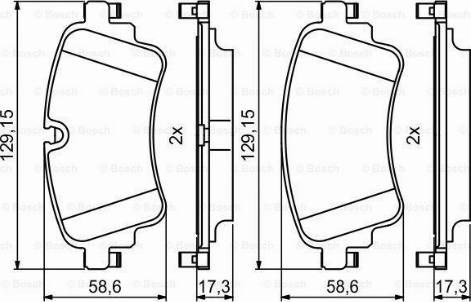Задні дискові колодки 0986494833 BOSCH