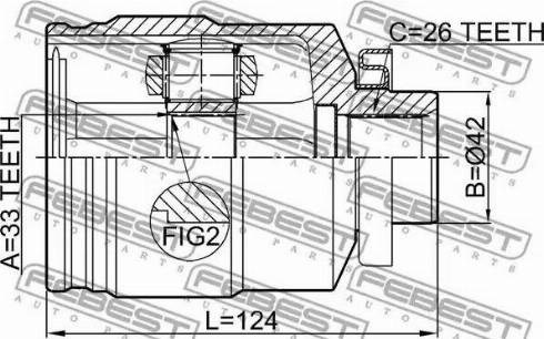 ШРУС внутрішній, передній, правий 1211TUC27RH FEBEST
