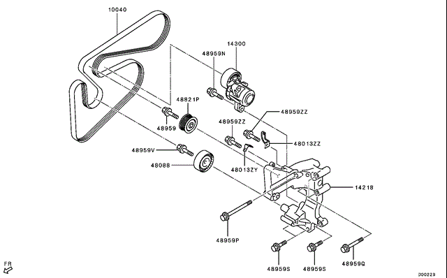 Натягувач приводного ременя 1345A090 MITSUBISHI