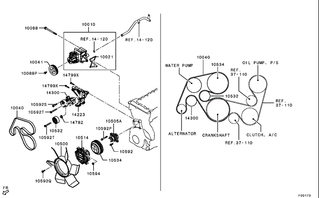 Натяжна планка поліклинового ременя 1345A119 MITSUBISHI
