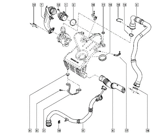 Трубка, що нагнітається 144607625R RENAULT