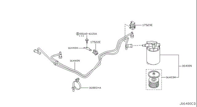 Фільтр палива 16400AW300 NISSAN