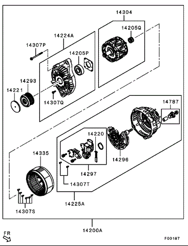 Шків генератора 1800A313 MITSUBISHI