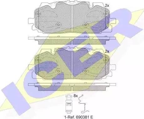 Гальмівні колодки 182254 ICER