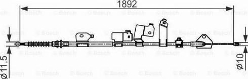 Трос ручного гальма задній, лівий 1987482439 BOSCH