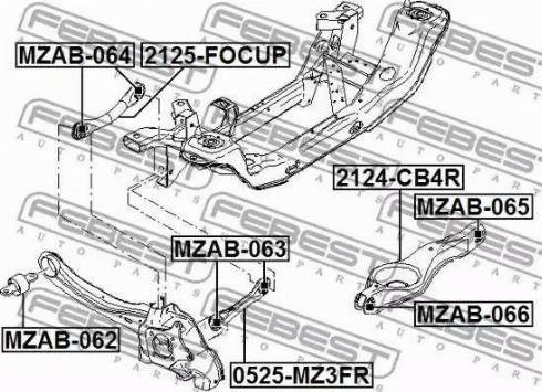 Важелі задньої підвіски 2124CB4R FEBEST