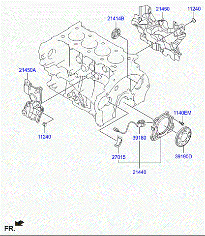 Сальник коленвала корінний 214402F600 HYUNDAI