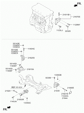 Ліва опора двигуна 218302T150 HYUNDAI