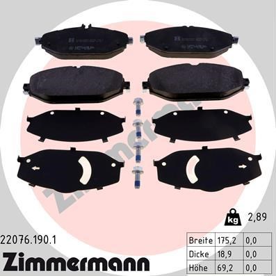 Колодки гальмівні дискові комплект 220761901 ZIMMERMANN
