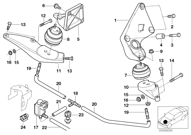 Права подушка двигуна 22111096512 BMW