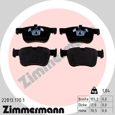 Колодки передні 228131701 ZIMMERMANN