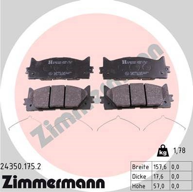 Колодки передні 243501752 ZIMMERMANN