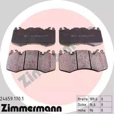 Колодки гальмівні дискові комплект 246591701 ZIMMERMANN