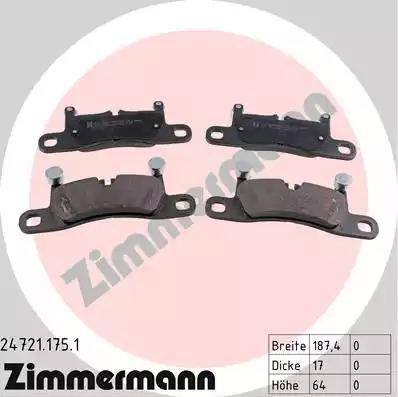 Колодки гальмові задні, дискові 247211751 ZIMMERMANN