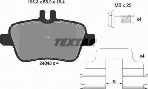 Задні дискові колодки 2484803 TEXTAR