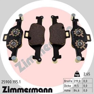 Гальмівні колодки 259001951 ZIMMERMANN