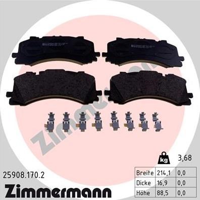 Тормозні колодки 259081702 ZIMMERMANN