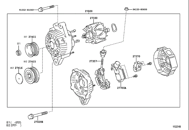 Міст діодний генератора 2735722200 TOYOTA
