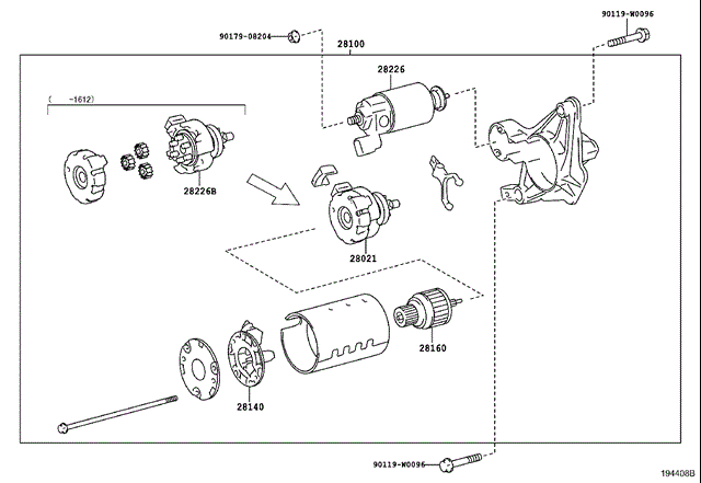 Привід стартера 2802121060 TOYOTA