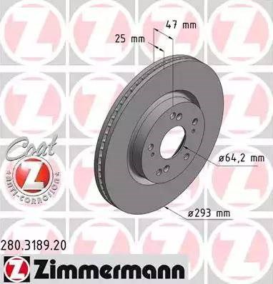 Гальмо дискове переднє 280318920 ZIMMERMANN