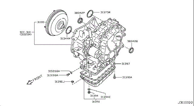 313971XF0C Nissan прокладка масляного насосу акпп
