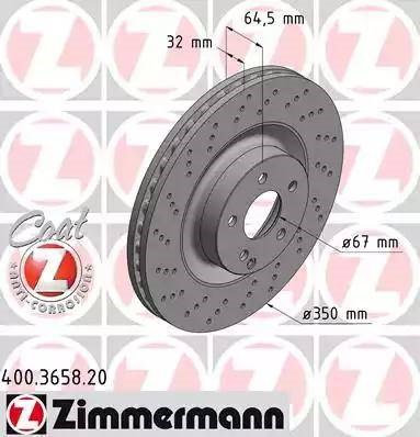 Гальмо дискове переднє 400365820 ZIMMERMANN