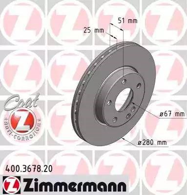 Гальмо дискове переднє 400367820 ZIMMERMANN