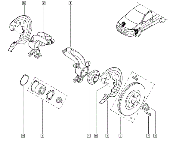 Комплект підшипника маточини колеса 402101554R RENAULT