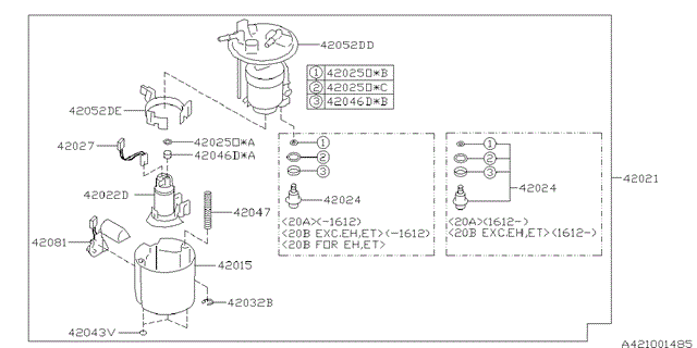 Фільтр тонкого очищення палива 42052SG120 SUBARU