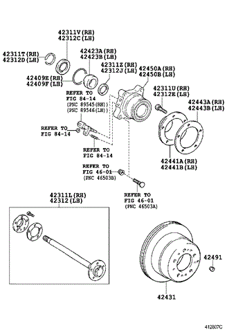 Задні дискові гальма 4243160290 TOYOTA