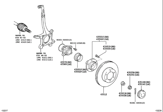 Комплект підшипника маточини колеса 4357060011 TOYOTA