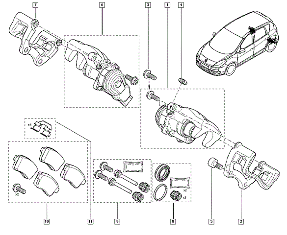 Колодки на гальмо задній дисковий Renault Megane IV