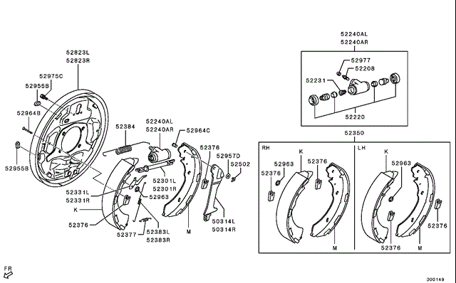 Механізм підведення (самоподвода) барабанних колодок / розвідний ремкомплект 4600A139 MITSUBISHI