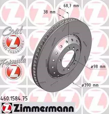 Диск переднього гальма 460158475 ZIMMERMANN