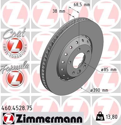 Диск переднього гальма 460452875 ZIMMERMANN
