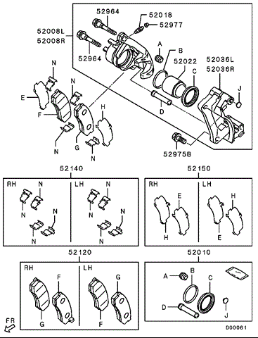 Комплект задніх колодок 4605A458 MITSUBISHI