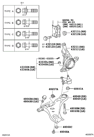 Поперечний важіль 4806933080 TOYOTA