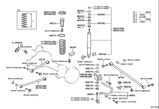 Амортизатор задний с подкачкой lc-100/lx-470 02-- 48530-69155